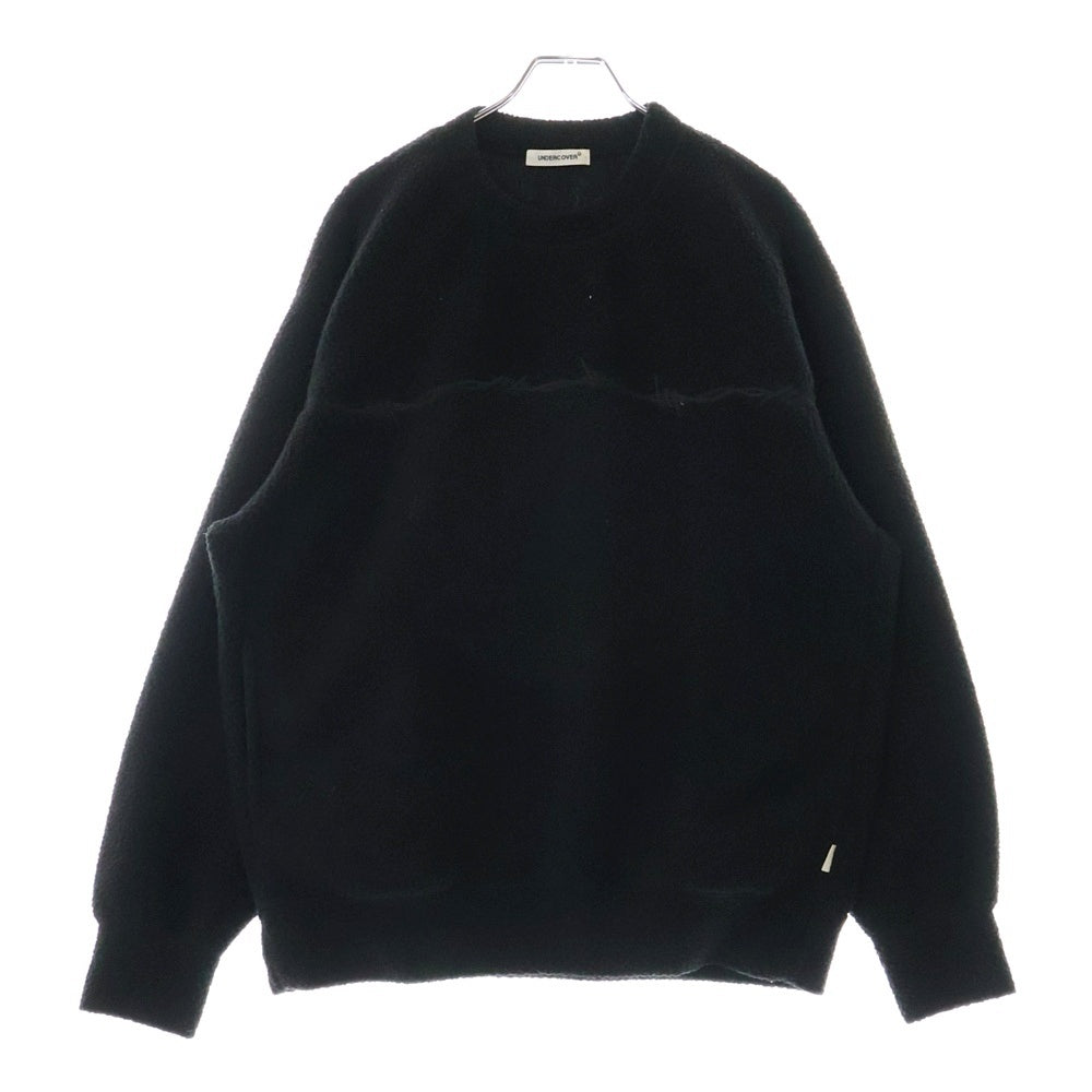 UNDERCOVER(アンダーカバー) 24AW ボアフリースワイヤー刺繍 スウェットトレーナー ブラック UP2D4805