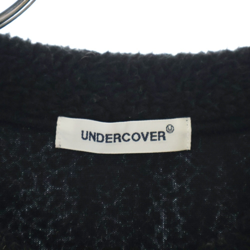 UNDERCOVER(アンダーカバー) 24AW ボアフリースワイヤー刺繍 スウェットトレーナー ブラック UP2D4805