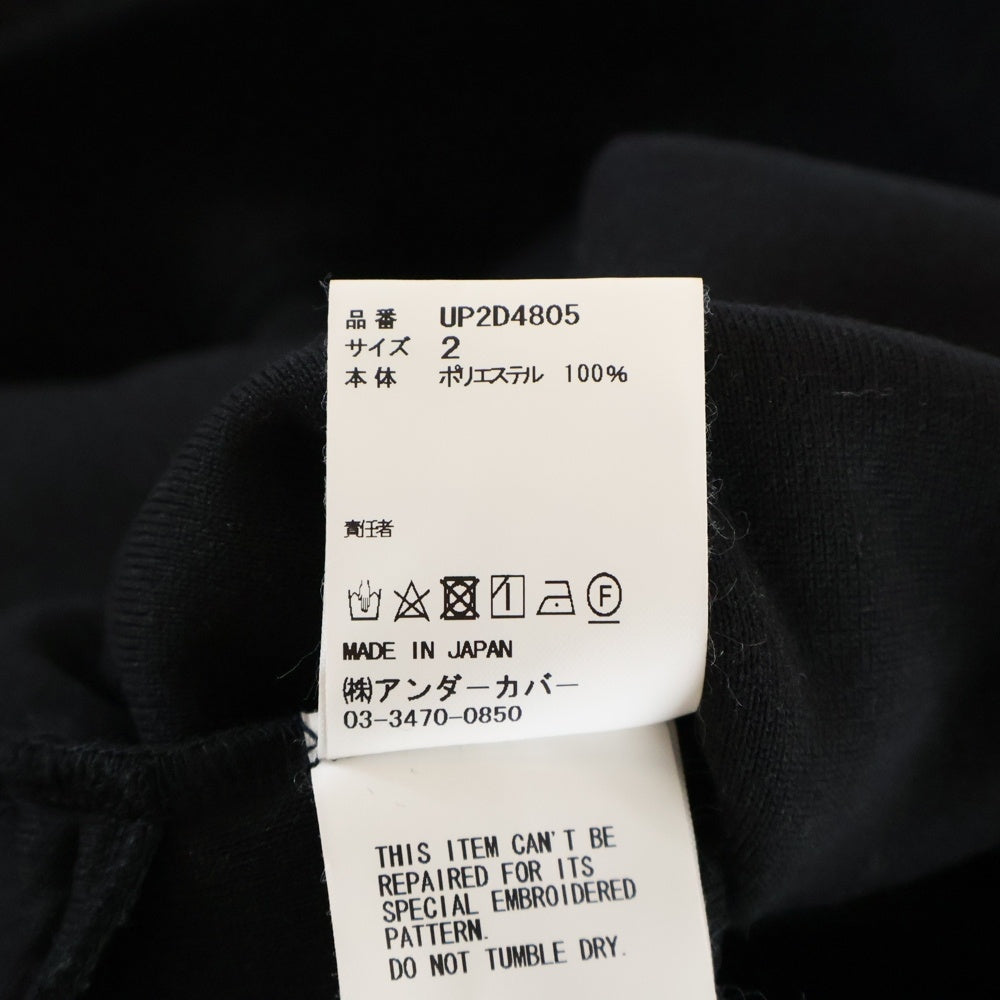 UNDERCOVER(アンダーカバー) 24AW ボアフリースワイヤー刺繍 スウェットトレーナー ブラック UP2D4805