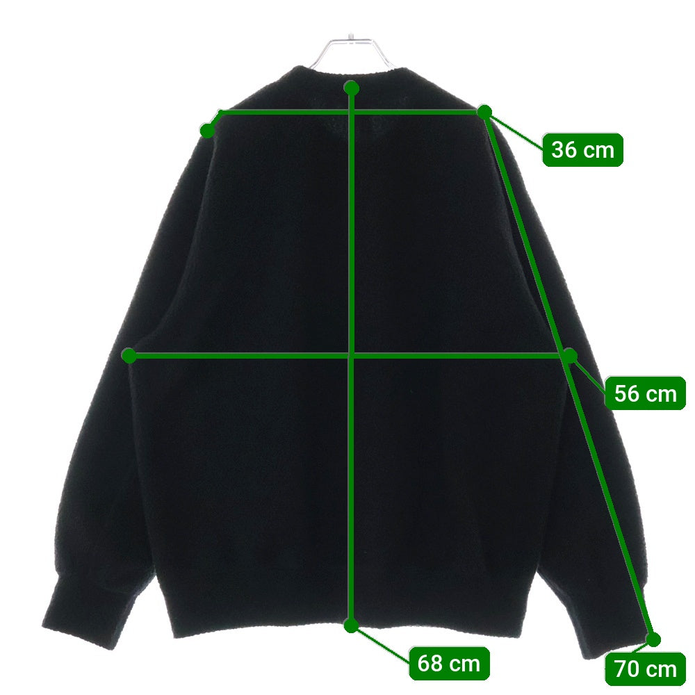 UNDERCOVER(アンダーカバー) 24AW ボアフリースワイヤー刺繍 スウェットトレーナー ブラック UP2D4805