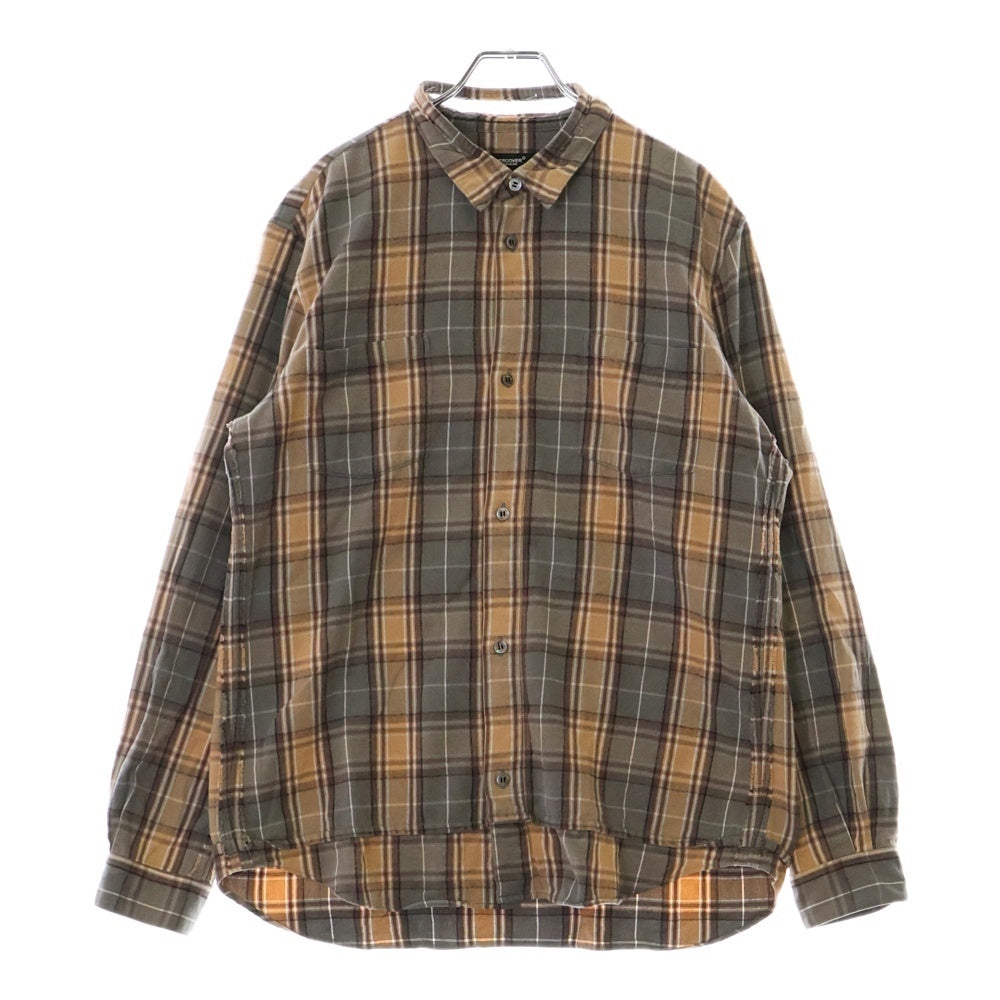 UNDERCOVER(アンダーカバー) 22AW ネルCK襟スラッシュ長袖シャツ ブラウン UC2B9404