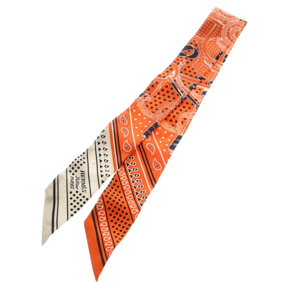 HERMES(エルメス) 24SS Eperon d'Or Banda エプロン ドール バンダ ツイリー シルクスカーフ オレンジ