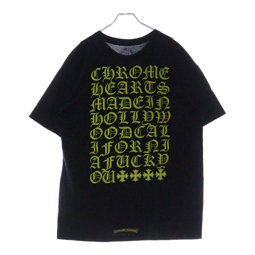 CHROME HEARTS(クロムハーツ) CH T-SHRT フロントホースシュー 英字バックプリント 半袖Tシャツ カットソー ブラック /イエロー