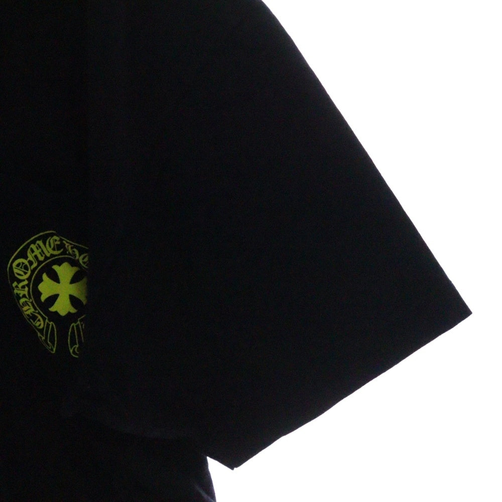 CHROME HEARTS(クロムハーツ) CH T-SHRT フロントホースシュー 英字バックプリント 半袖Tシャツ カットソー ブラック /イエロー