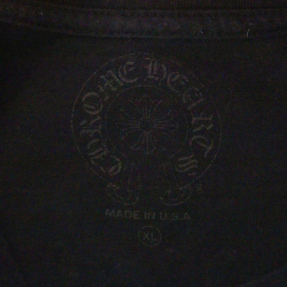 CHROME HEARTS(クロムハーツ) CH T-SHRT フロントホースシュー 英字バックプリント 半袖Tシャツ カットソー ブラック /イエロー