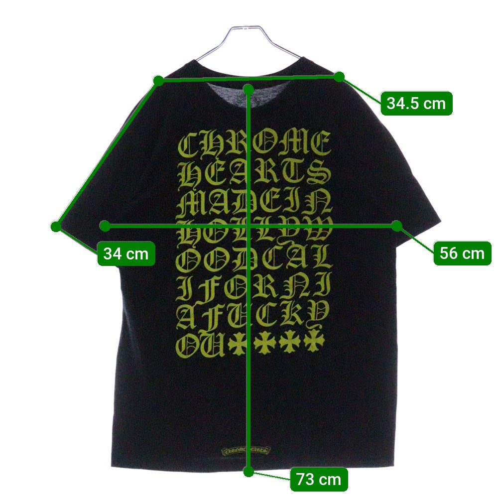 CHROME HEARTS(クロムハーツ) CH T-SHRT フロントホースシュー 英字バックプリント 半袖Tシャツ カットソー ブラック /イエロー