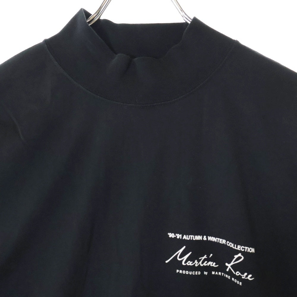 MARTINE ROSE(マーティンローズ) 90-91 AW COLLECTION ロゴプリント モックネック ロングスリーブカットソー 長袖Tシャツ ブラック