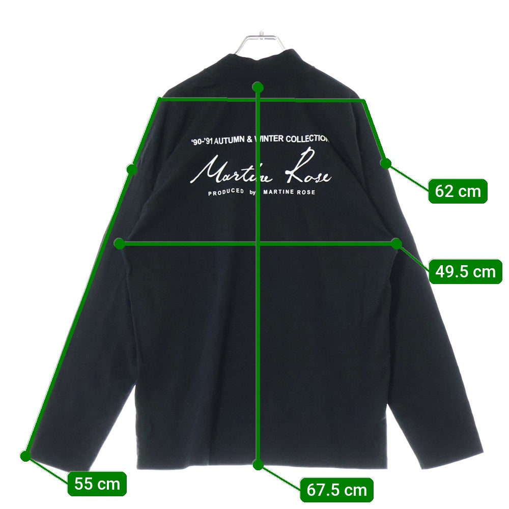 MARTINE ROSE(マーティンローズ) 90-91 AW COLLECTION ロゴプリント モックネック ロングスリーブカットソー 長袖Tシャツ ブラック