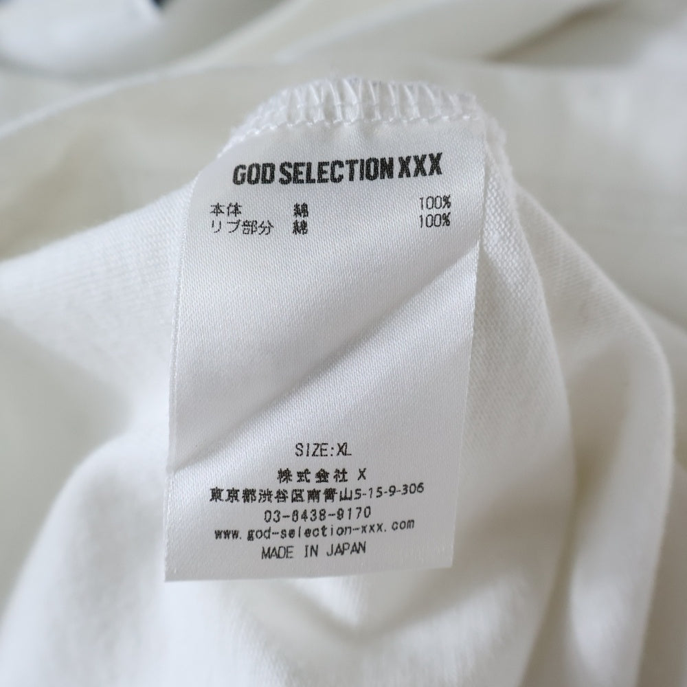 GOD SELECTION XXX(ゴッドセレクショントリプルエックス) 9周年記念 Miranda Kerr Tee ミランダカー プリント半袖Tシャツカットソー ホワイト