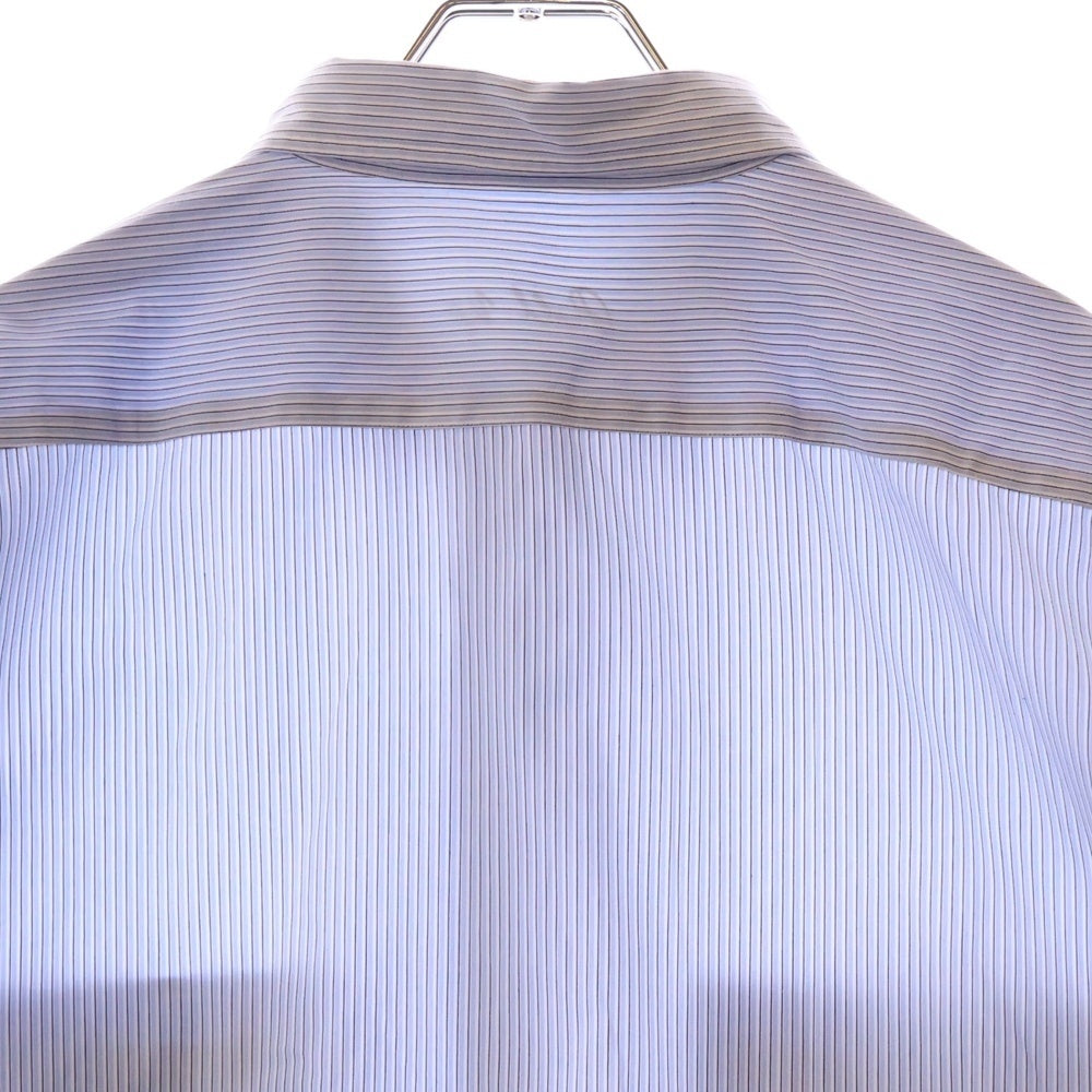 Porter Classic(ポータークラシック) ROLL UP STRIPE SHIRT ロールアップ ストライプ長袖シャツ ライトブルー