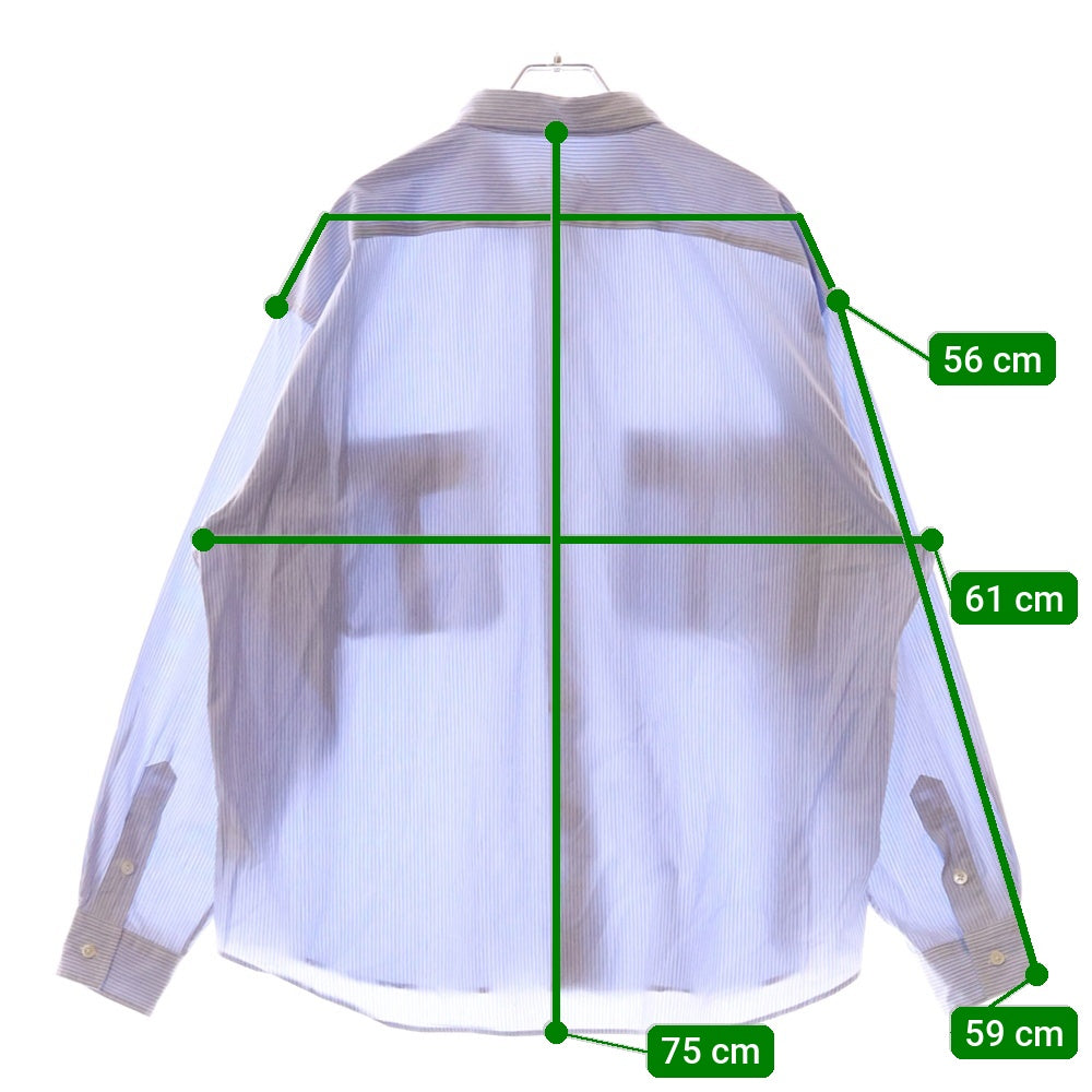 Porter Classic(ポータークラシック) ROLL UP STRIPE SHIRT ロールアップ ストライプ長袖シャツ ライトブルー