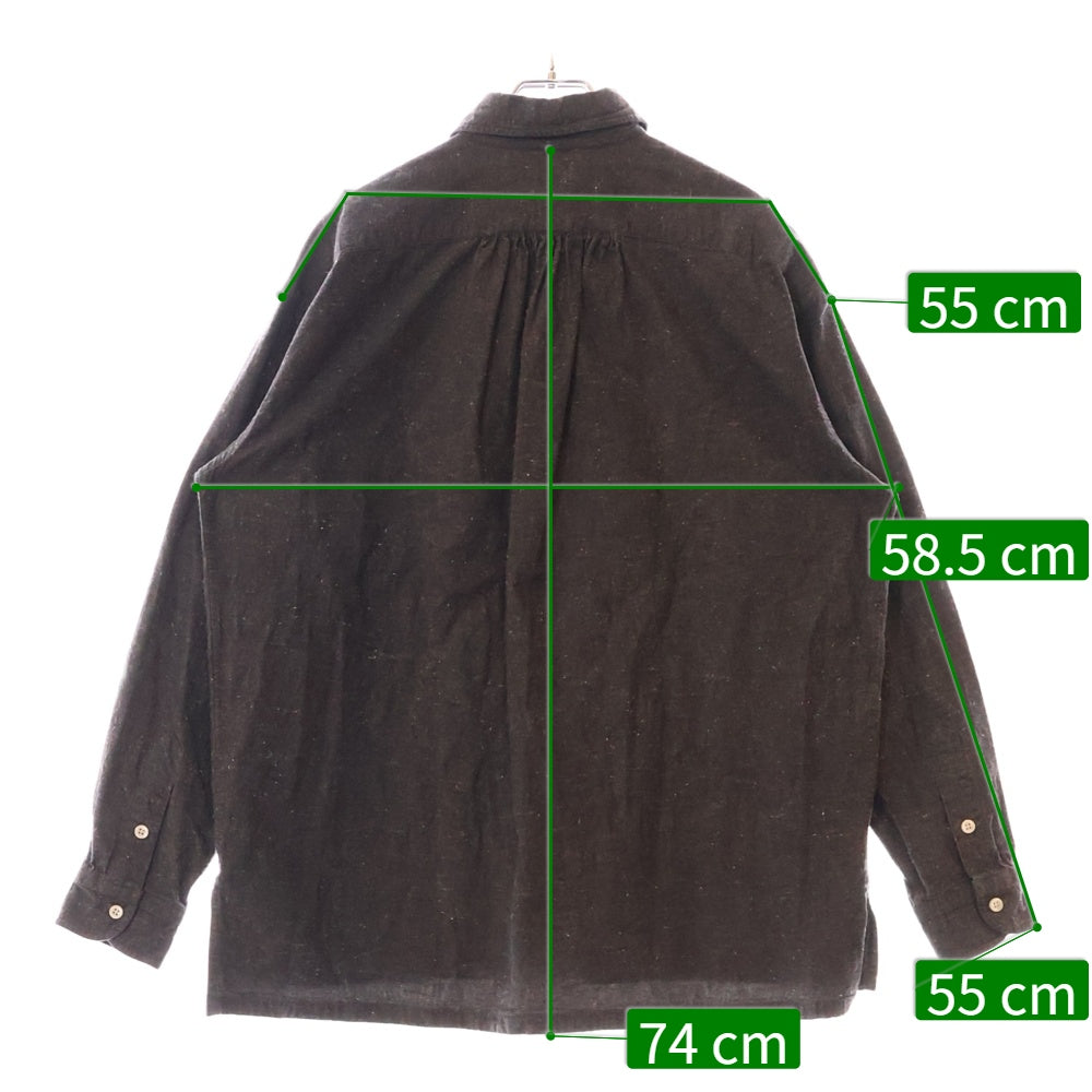 Porter Classic(ポータークラシック) WIDE POCKET CHAMBRAY CHAIN SHIRT ワイドポケット シャンブレー長袖シャツ ブラック