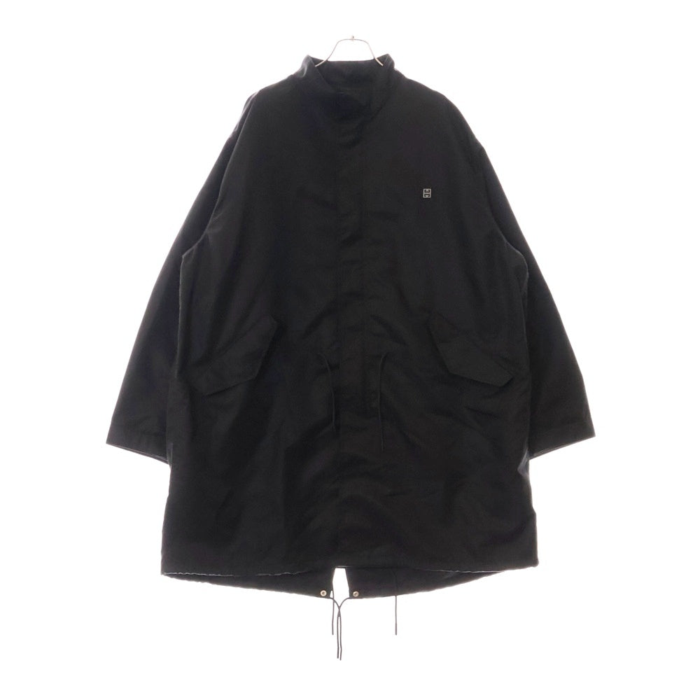 GIVENCHY(ジバンシィ) 24AW Logo-Applique Parka ナイロン フィッシュテールパーカー ジャケット ロングコート ブラック BM019H14JD