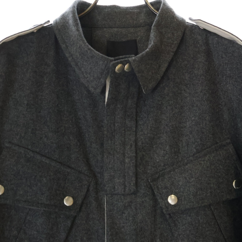GIVENCHY(ジバンシィ) 24AW Multi-Pocket Jacket In Wool マルチポケット ウールジップアップジャケット グレー BM019T15GW/BM51J215GW