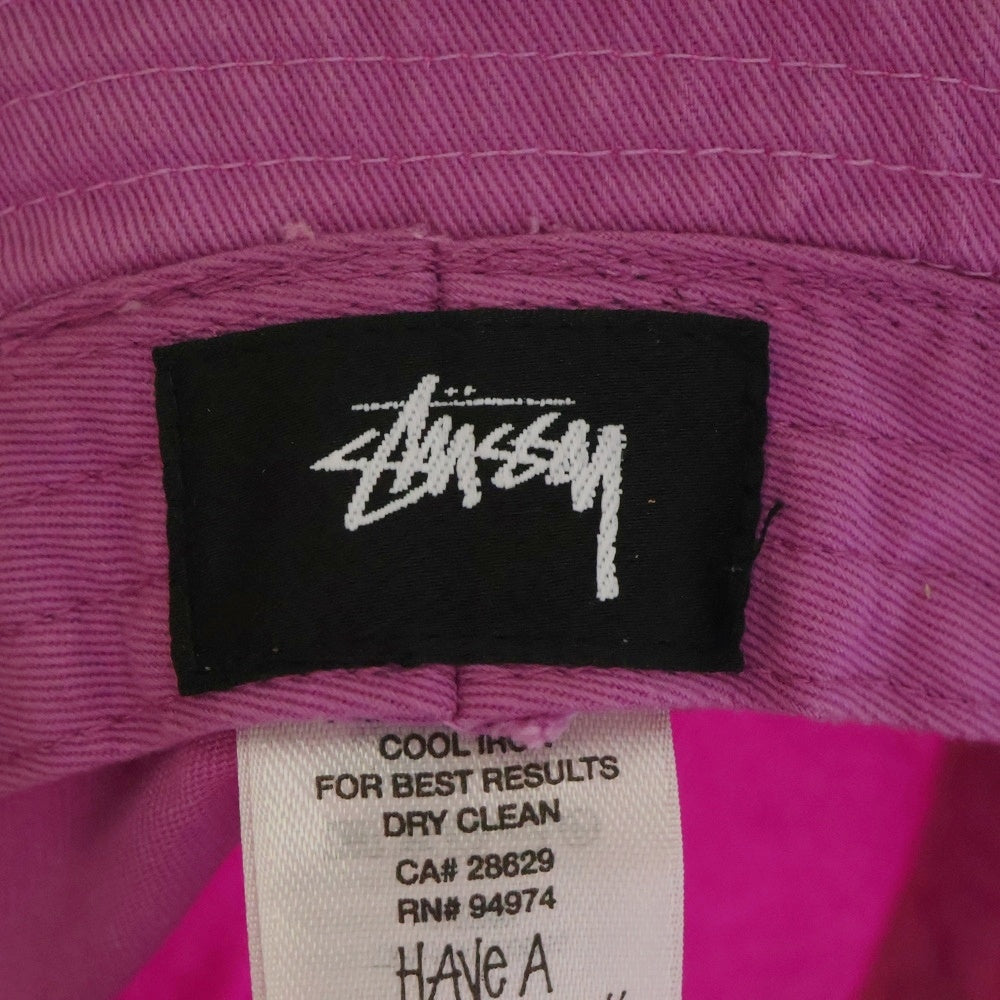 STUSSY(ステューシー) ロゴ刺繍 コットンバケットハット 帽子 ピンク 1321023