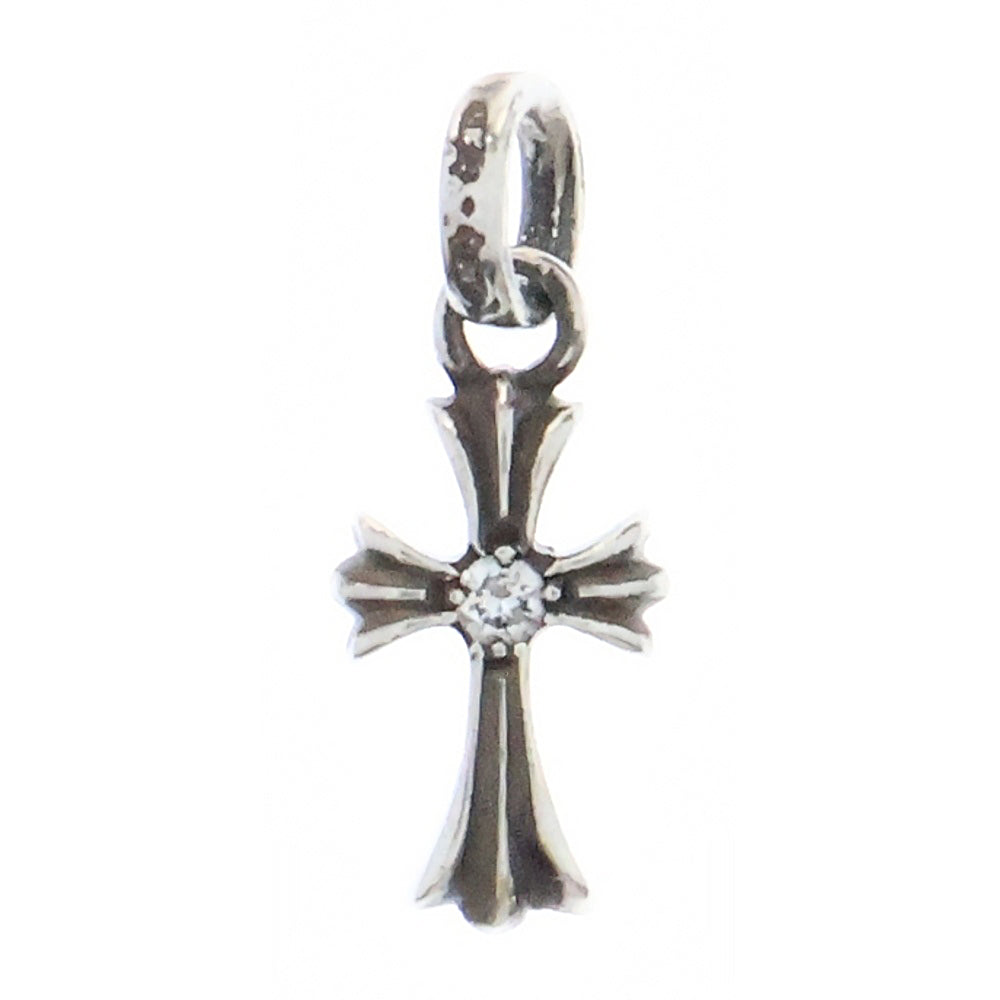 CHROME HEARTS(クロムハーツ) CRS BBYFAT DMND A ベイビーファットクロス 両面1アフターダイヤ ペンダントトップ シルバー