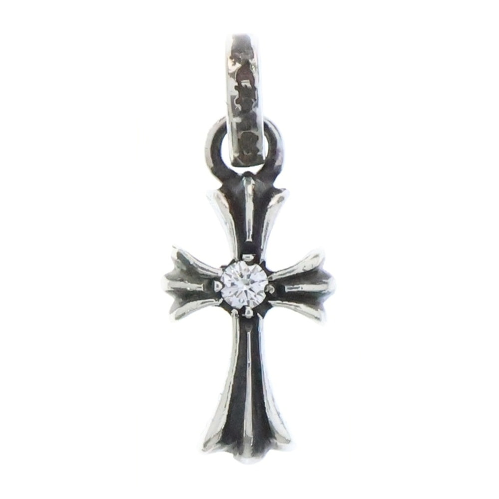CHROME HEARTS(クロムハーツ) CRS BBYFAT DMND A ベイビーファットクロス 両面1アフターダイヤ ペンダントトップ シルバー