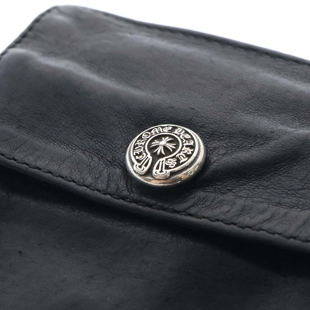 CHROME HEARTS(クロムハーツ) 2FACE WALLET ヴァインダガーボタン コンパクトレザーウォレット 三つ折り 財布 ブラック