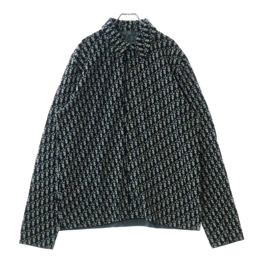 DIOR(ディオール) 20SS Oblique Overshirt オブリーク コットン長袖総柄オーバーシャツ グレー/ネイビー 023M550AT099