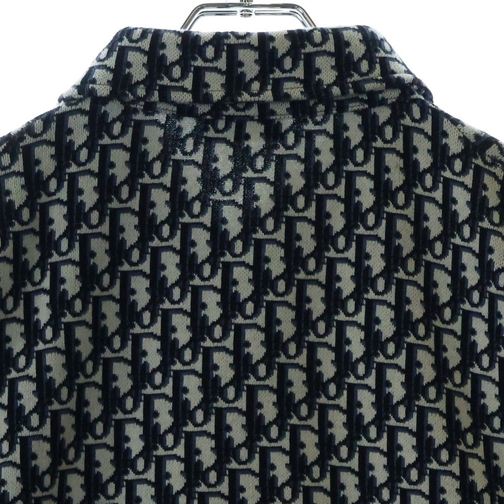 DIOR(ディオール) 20SS Oblique Overshirt オブリーク コットン長袖総柄オーバーシャツ グレー/ネイビー 023M550AT099
