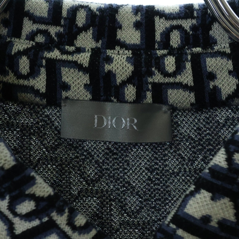 DIOR(ディオール) 20SS Oblique Overshirt オブリーク コットン長袖総柄オーバーシャツ グレー/ネイビー 023M550AT099