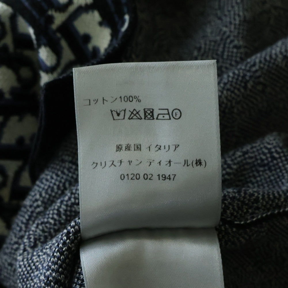 DIOR(ディオール) 20SS Oblique Overshirt オブリーク コットン長袖総柄オーバーシャツ グレー/ネイビー 023M550AT099