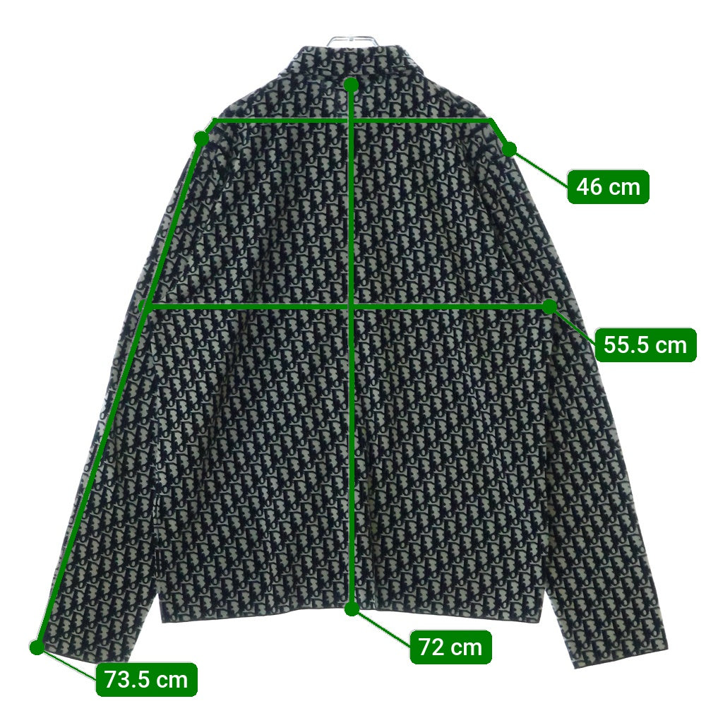 DIOR(ディオール) 20SS Oblique Overshirt オブリーク コットン長袖総柄オーバーシャツ グレー/ネイビー 023M550AT099