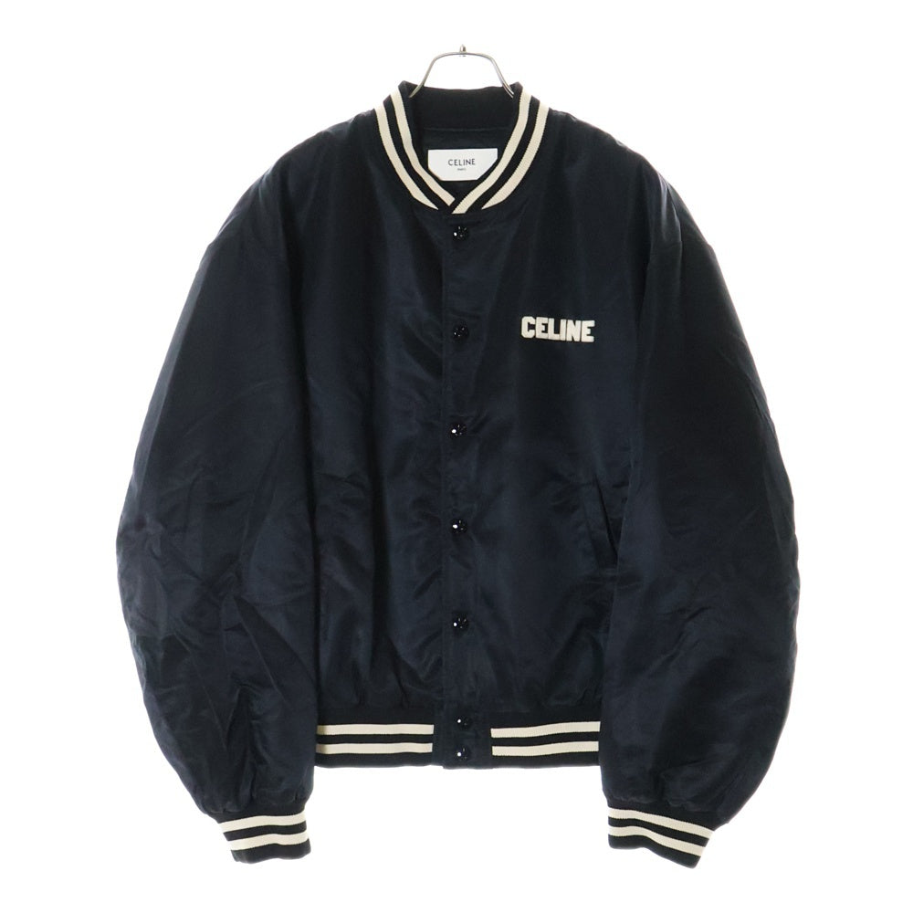 CELINE(セリーヌ) 24AW ルーズ ナイロンテディジャケット フロントロゴパッチ アウター ブラック 2W22C227R.38NO