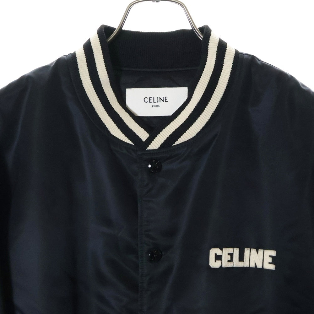 CELINE(セリーヌ) 24AW ルーズ ナイロンテディジャケット フロントロゴパッチ アウター ブラック 2W22C227R.38NO