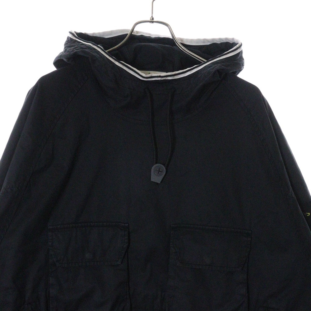 STONE ISLAND(ストーンアイランド) SUPIMA COTTON TWILL STRETCH-TC 761544019 スーピマコットン ツイル ストレッチ アノラック パーカー ブラック