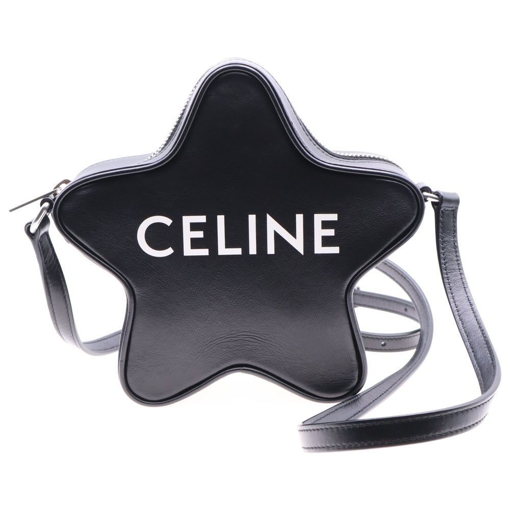 CELINE(セリーヌ) スモール エトワール スムースカーフスキン CELINEロゴプリントショルダーバック ブラック 198763 DW3 38SI