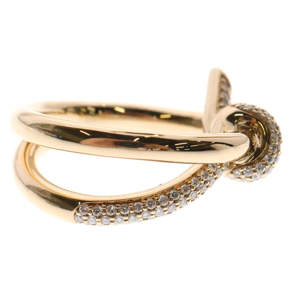 TIFFANY & Co.(ティファニー) K18YG ノット ダブル ロウ リング ダイヤモンド イエローゴールド