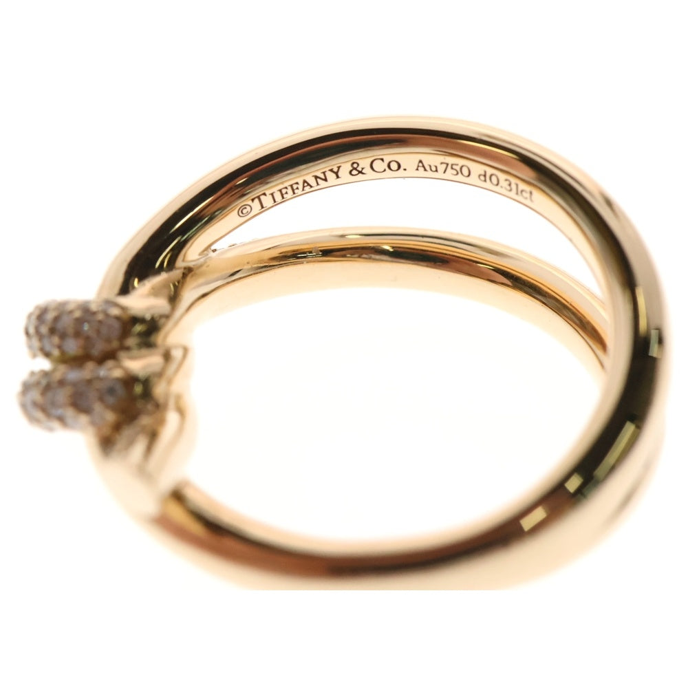 TIFFANY & Co.(ティファニー) K18YG ノット ダブル ロウ リング ダイヤモンド イエローゴールド