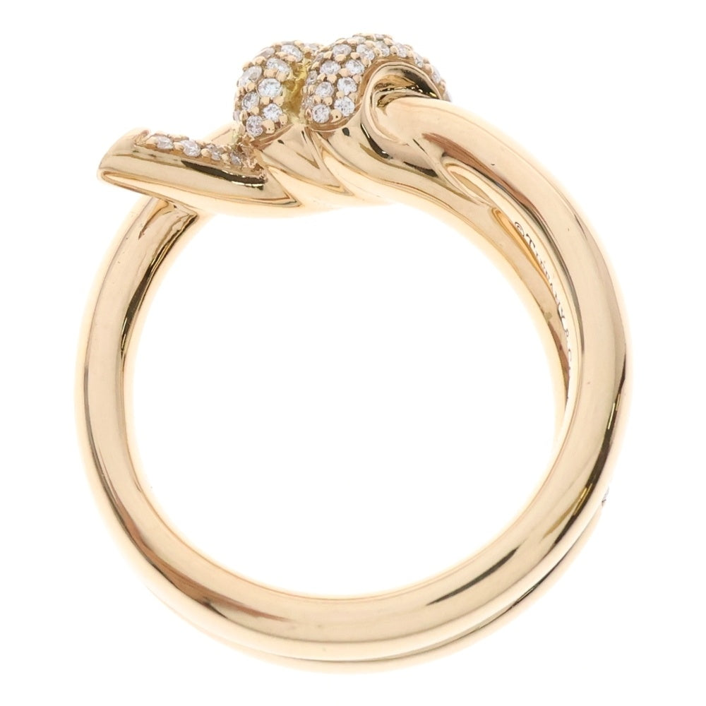 TIFFANY & Co.(ティファニー) K18YG ノット ダブル ロウ リング ダイヤモンド イエローゴールド