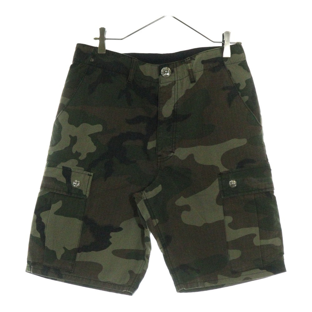 CHROME HEARTS(クロムハーツ) DEVIL DOG SHORTS BLACK クロスパッチ付き カモ柄 カーゴショーツ ハーフパンツ カーキ