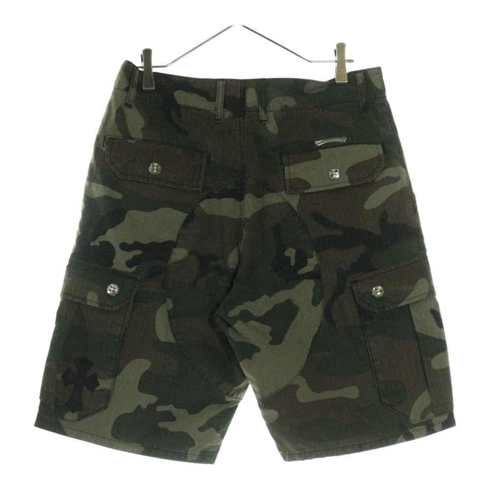 CHROME HEARTS(クロムハーツ) DEVIL DOG SHORTS BLACK クロスパッチ付き カモ柄 カーゴショーツ ハーフパンツ カーキ