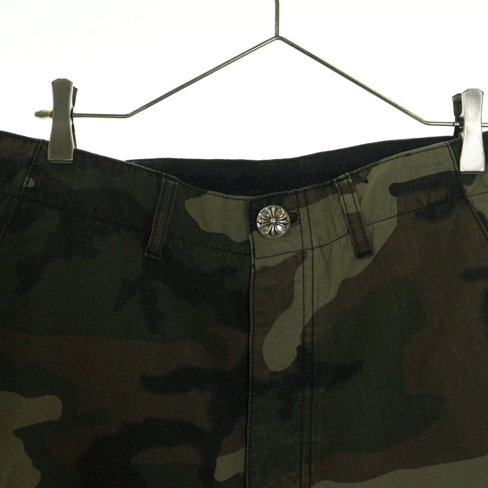 CHROME HEARTS(クロムハーツ) DEVIL DOG SHORTS BLACK クロスパッチ付き カモ柄 カーゴショーツ ハーフパンツ カーキ