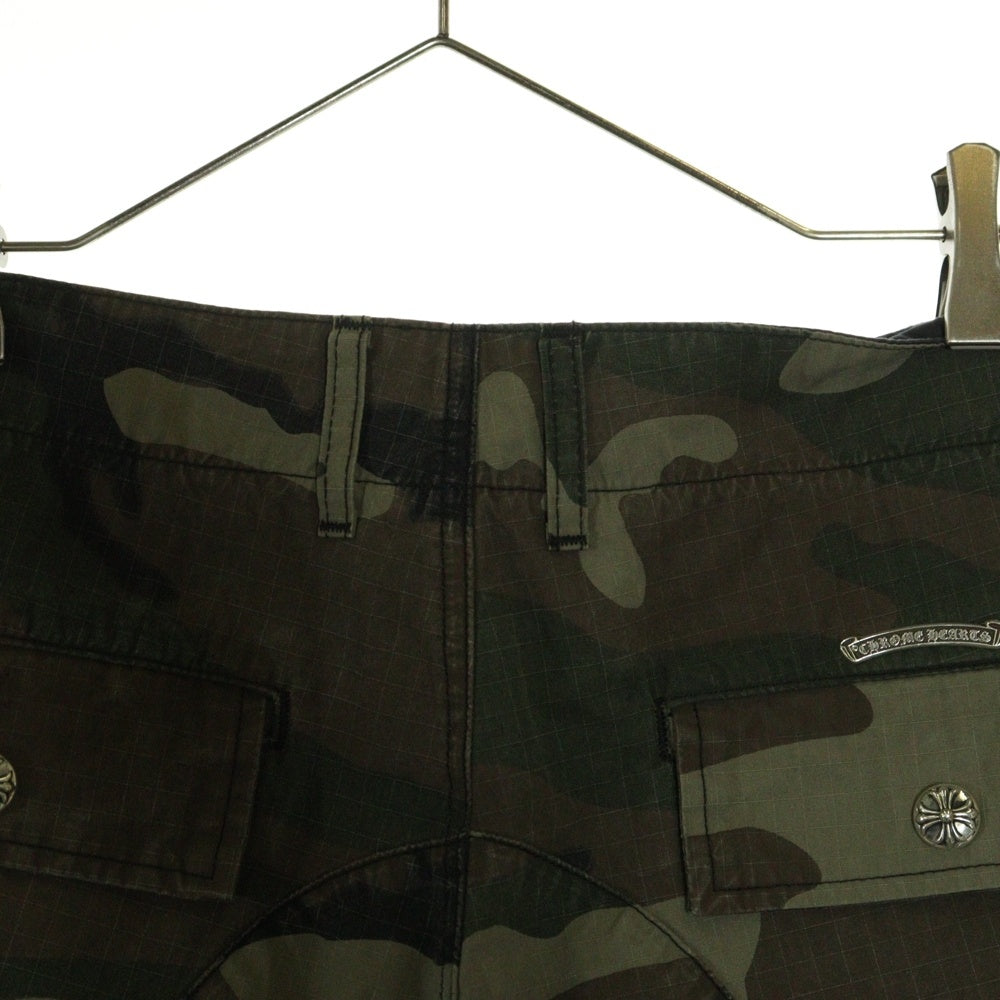 CHROME HEARTS(クロムハーツ) DEVIL DOG SHORTS BLACK クロスパッチ付き カモ柄 カーゴショーツ ハーフパンツ カーキ