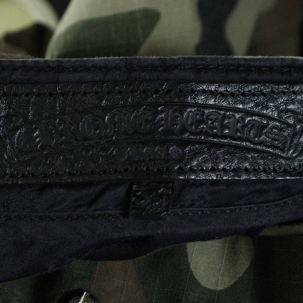 CHROME HEARTS(クロムハーツ) DEVIL DOG SHORTS BLACK クロスパッチ付き カモ柄 カーゴショーツ ハーフパンツ カーキ