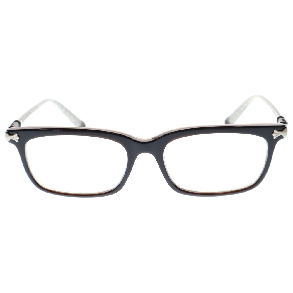 CHROME HEARTS(クロムハーツ) FUN HATCH-A スクエアフレーム アイウェア 眼鏡 ブラック ※度入り