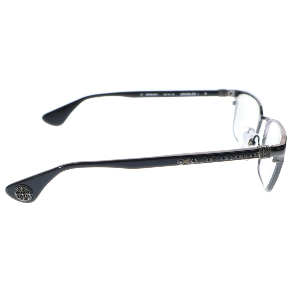 CHROME HEARTS(クロムハーツ) GROWLER 1 スクエアフレームアイウェア 眼鏡 ブラック ※度入り