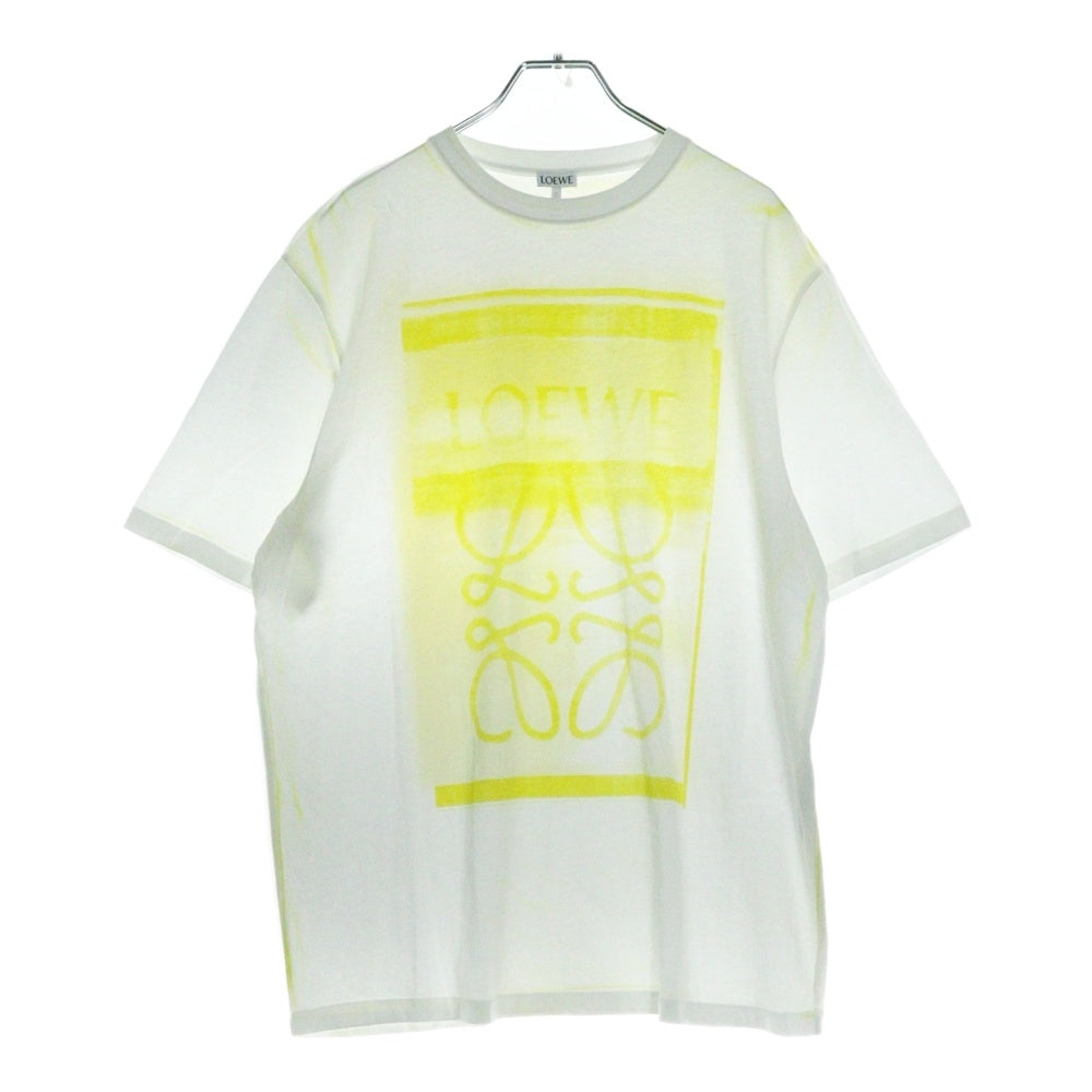 LOEWE(ロエベ) アナグラム 両面プリント クルーネック 半袖Tシャツ H526Y22X27 ホワイト/イエロー