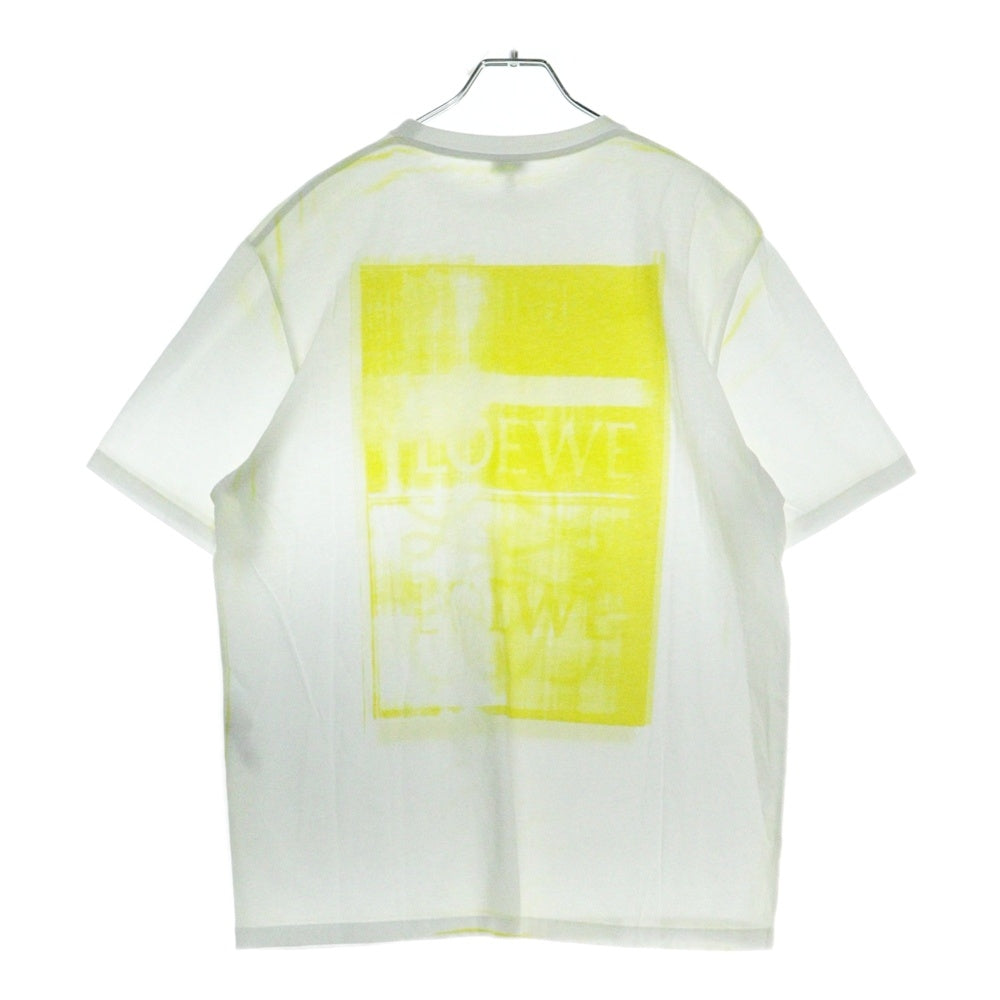 LOEWE(ロエベ) アナグラム 両面プリント クルーネック 半袖Tシャツ H526Y22X27 ホワイト/イエロー