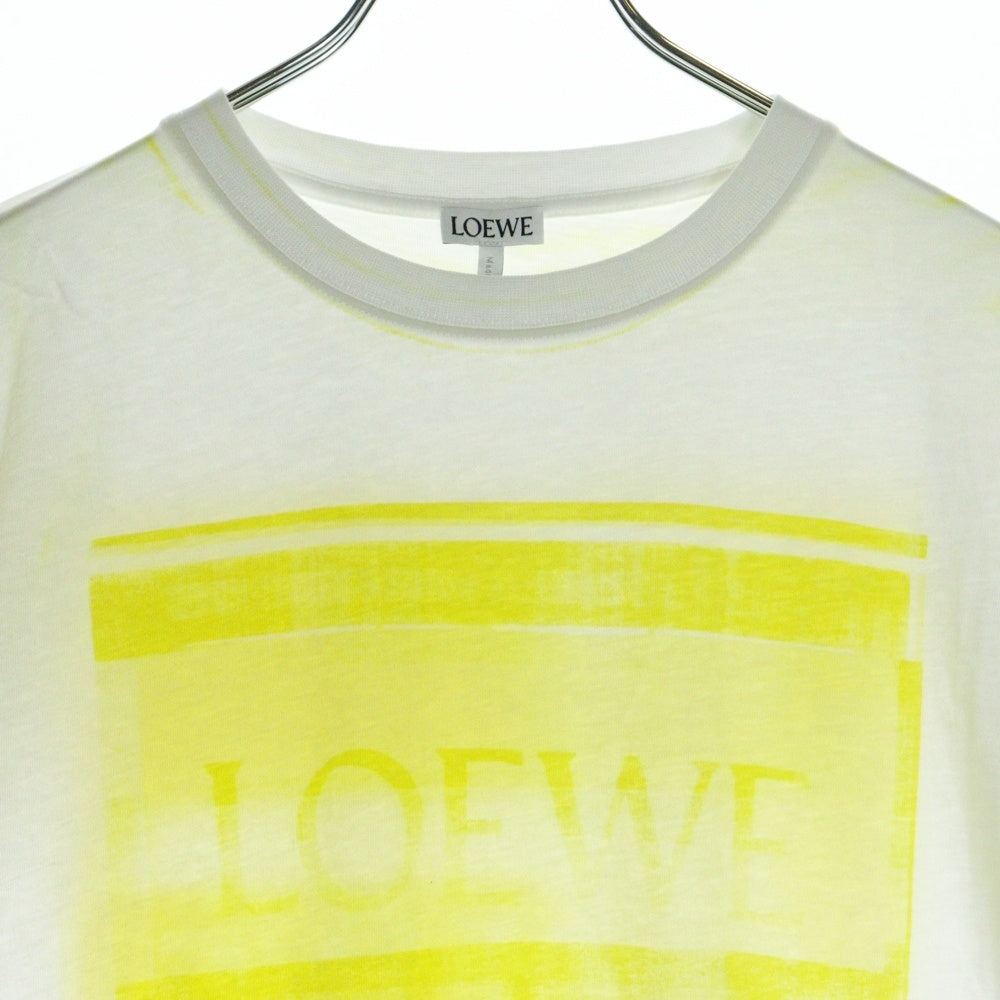 LOEWE(ロエベ) アナグラム 両面プリント クルーネック 半袖Tシャツ H526Y22X27 ホワイト/イエロー