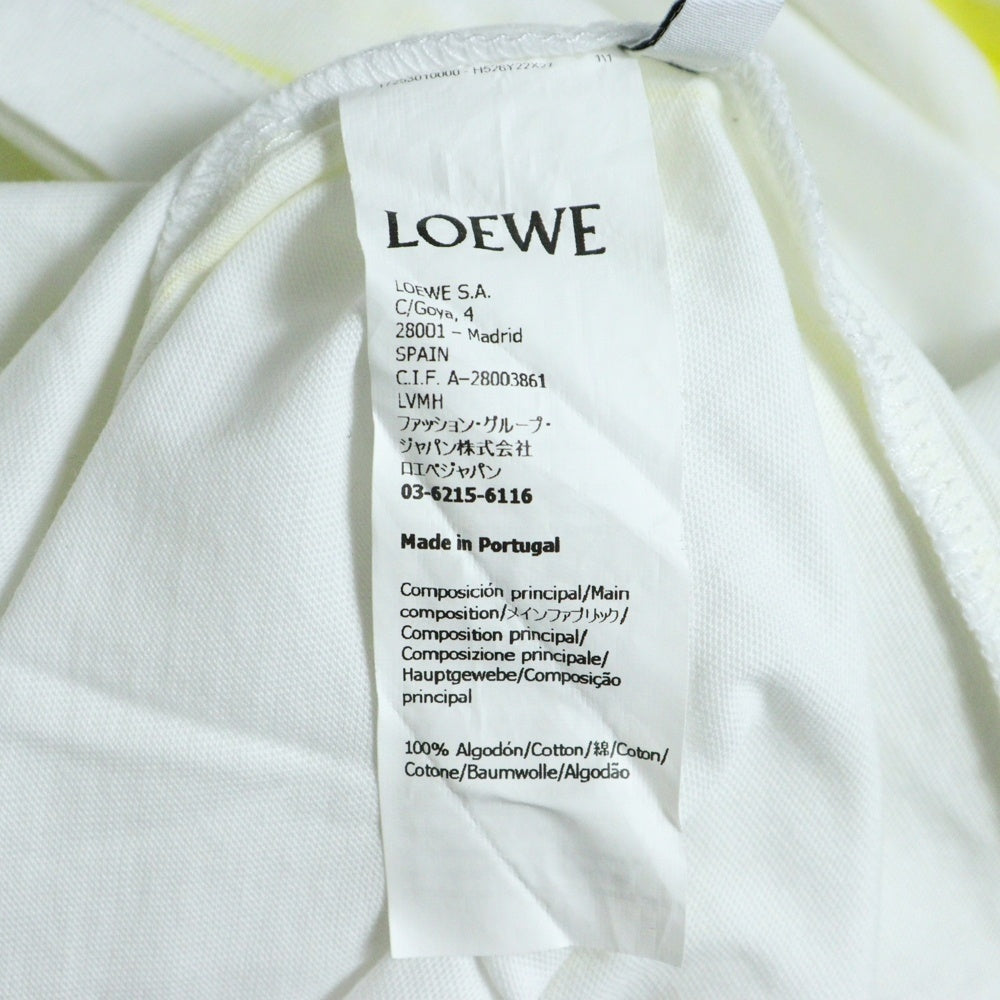 LOEWE(ロエベ) アナグラム 両面プリント クルーネック 半袖Tシャツ H526Y22X27 ホワイト/イエロー