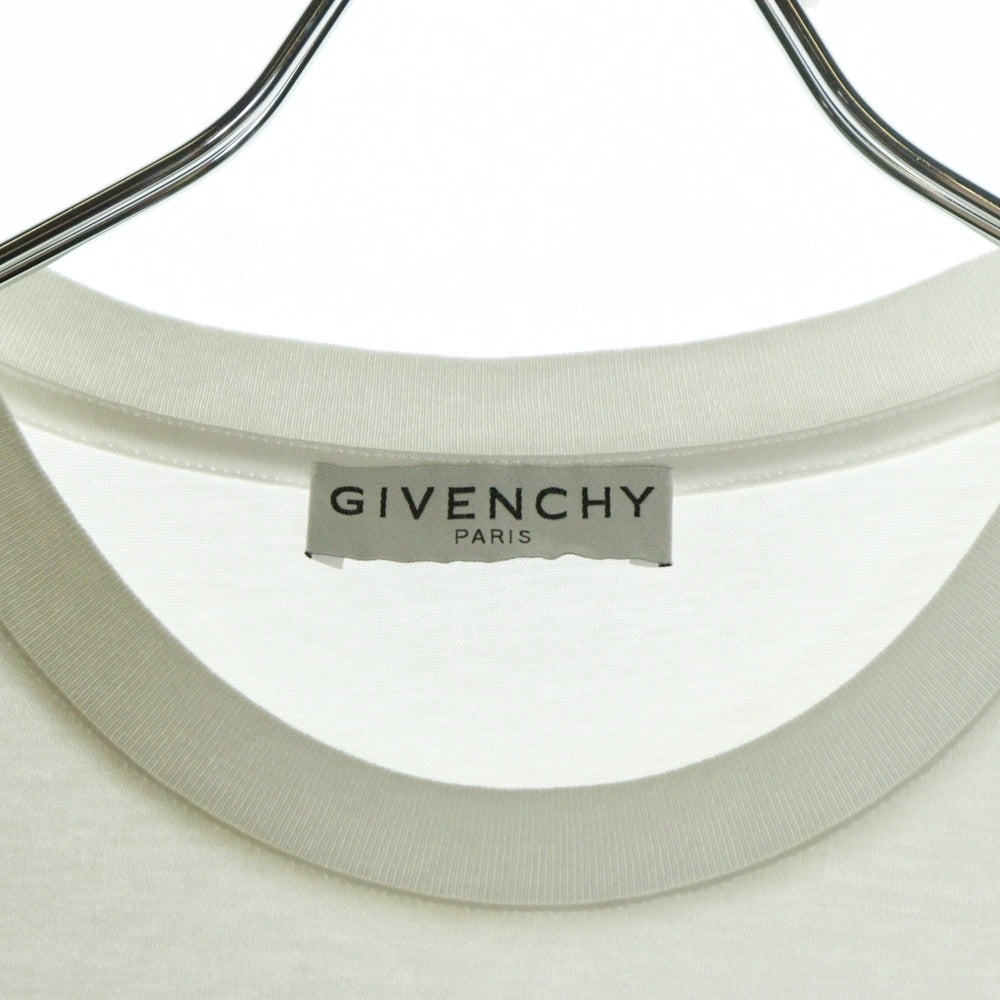 GIVENCHY(ジバンシィ) Ribbon Trimmed Logo Tee BM70VA3002 胸ポケット クルーネック 半袖Tシャツ ホワイト