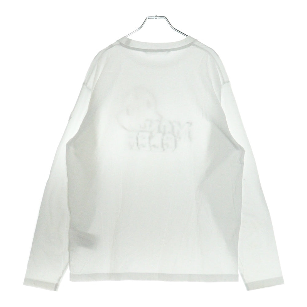 MONCLER(モンクレール) 24AW フロントロゴプリント ロングスリーブカットソー 長袖Tシャツ ホワイト J20918D00019
