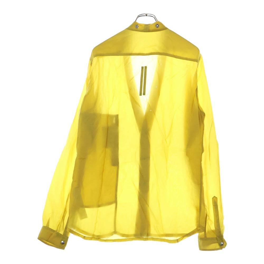 Rick Owens(リックオウエンス) 20SS Larry Sheer Shirt Lemon 長袖シアーラリーシャツ イエロー RR20S7287‐J