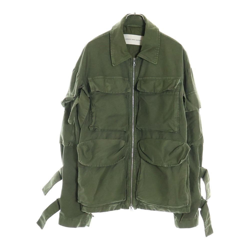 DRIES VAN NOTEN(ドリスヴァンノッテン) Overdyed cargo jacket オーバーダイ マルチポケット カーゴジャケット カーキ