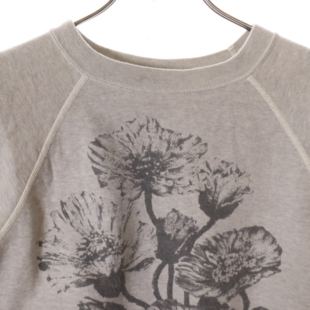 SAINT MICHAEL(セントマイケル) 24AW CREW SWT FLOWER GRAY フラワープリント クルーネック長袖スウェット トレーナー グレーSM-YS1-0000-032